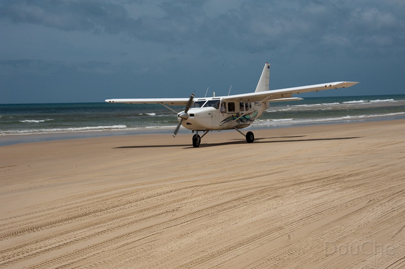 DSC_1916.jpg - Planes, jeeps, busses, pedestrians, dingoes, ... they all use the same 'road' ...