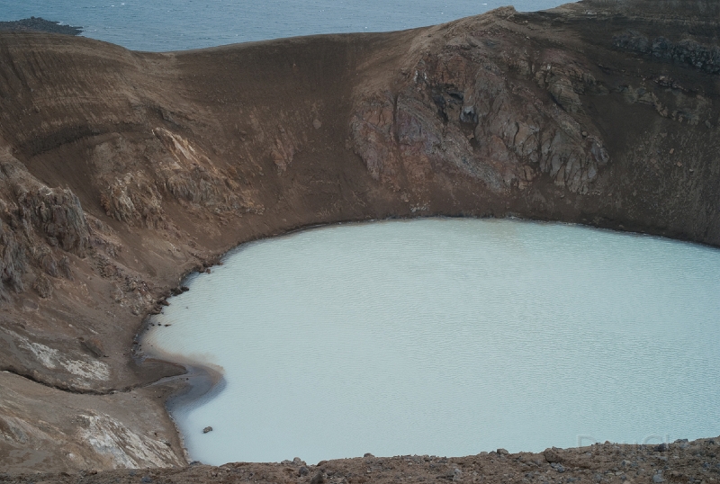 L1007624.jpg - The pale blue water of the Viti crater, next to the Askja crater. Askja exploded the last time in 1875, blowing debris as far as continental Europe ...